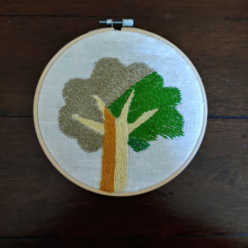 Handmade embroidery seasonal tree home decoration